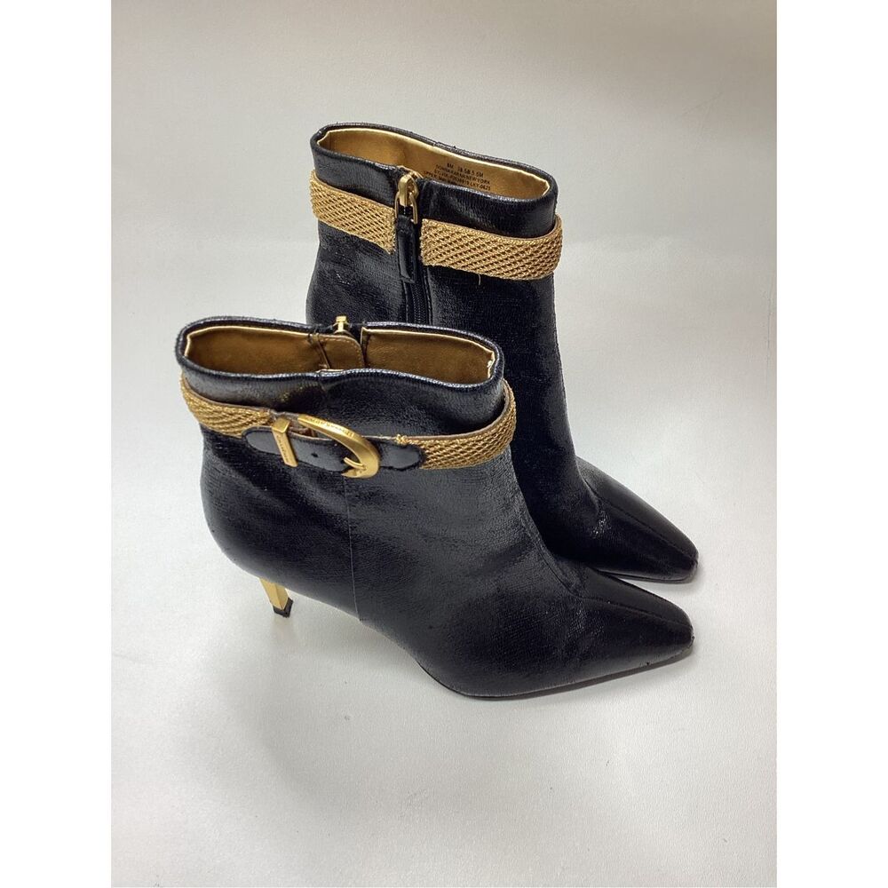 Donna‎ karan Sylvia Black & Gold stiletto  Bootie - Picture 4 of 17